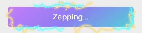 Button with a background gradient from blue to purple with white text and animated electrical arcs